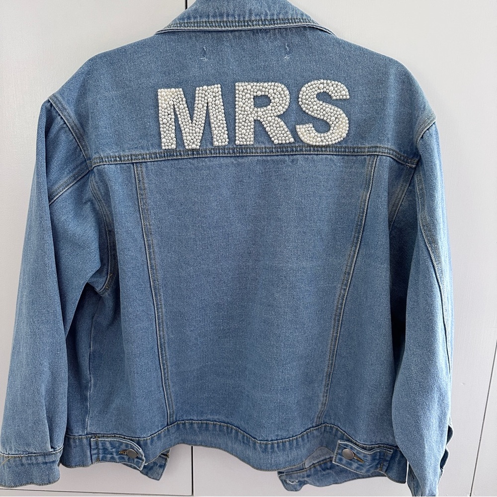 Anthropologie Weddings “Mrs.” Jean Jacket